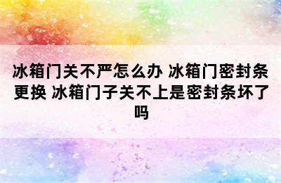 冰箱门关不严怎么办 冰箱门密封条更换 冰箱门子关不上是密封条坏了吗